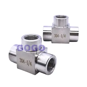 Quick coupler ZG 3/8'' female thread stainless steel 304 three 3 way T type high pressure pipe connector fitting tube fittings