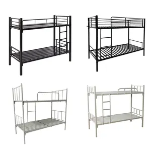 Factory Manufacture Double Bunker Bed For Adults Worker Twin Metal Bunk Bed Frame Used For Sale