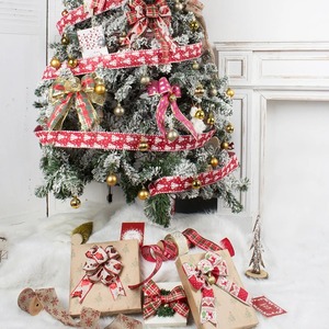 Luxury Durable Christmas Satin <b>Ribbon</b> Red Plaid Pattern 20mm Wide Decorative Gift Bow Luster Finish Printed Design - Product Image 3