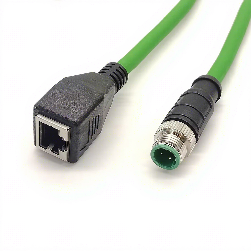 M12 4 pines codificado D macho a RJ45 hembra 1m Cate6