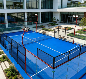 Pista de Pádel Super Panorámica con Césped Azul Completo, Estructura de Acero Galvanizado, Césped de PE de 12 mm, Complejo Residencial SPD-02 - Product Image 3