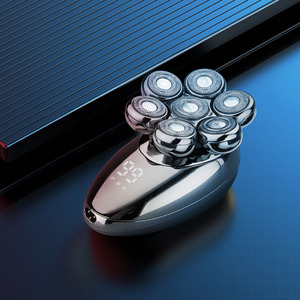 เครื่องโกนหนวดไฟฟ้าแบบดิจิตอลโรตารี่ 7 หัว รุ่นใหม่ ชาร์จผ่าน USB ใบมีด 5 ใบ ใช้งานได้ 60 นาที ไม่กันน้ำ - Product Image 5