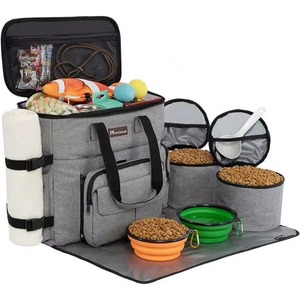 <b>Dog</b> Travel Bag with Treat Pouch Airline Approved for Traveling 2 food Container 2 Travel <b>Bowls</b>, Weekend <b>Dog</b> - Product Image 4