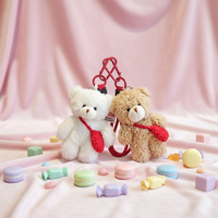 Porte-clés en peluche ours kawaii avec blush, style japonais mignon, breloque pour sac, accessoire pour machine à griffes, pour sacs et sacs à main