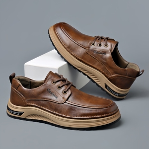 Chaussures habillées en cuir pour hommes, style professionnel, confortables, semelle souple, antidérapantes, durables, mode, pour le bureau, décontractées, pour la marche - Product Image 4