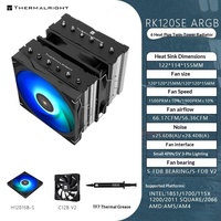 Pour boîtier d'ordinateur Royal Knight 120 Digital Black, radiateur refroidi par air, ventilateurs à roulement S-FDB, haute performance de refroidissement en cuivre et aluminium
