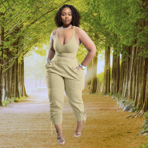 Conjunto Deportivo de Dos Piezas con Top Corto y Pantalones Multicolor de Fábrica - Product Image 5