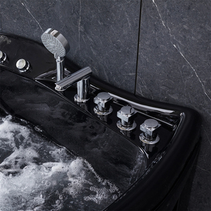 Venta negra <span class=keywords><strong>Precios</strong></span> de baño de vidrio interior moderno Esquina de masaje de spa Jacuzzier de acrílico multifuncional Bañera de <span class=keywords><strong>hidromasaje</strong></span> <span class=keywords><strong>Bañeras</strong></span> e hidromasajes - Product Image 5