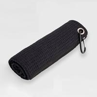 Serviette de sport en microfibre noir bleu de haute qualité à motif gaufré Mini Golf en microfibre avec crochet