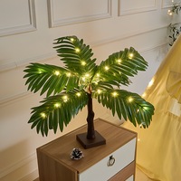 Batterie betriebene LED-Innenhof dekorative künstliche tropische Baum leuchte Kunststoff dekorative Tisch lampe