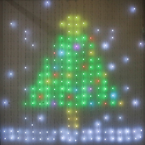 IP65 DC12V P100mm 2m * 2m 400Leds temizle tel RGB peri akıllı perde ışık düğün noel akıllı <span class=keywords><strong>LED</strong></span> perde ışık - Product Image 2