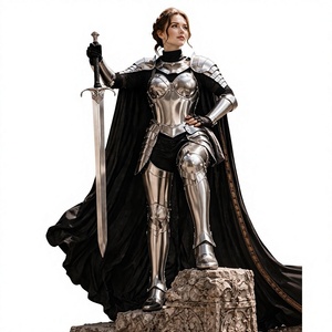 Medieval Warrior Queen Armor Full 3D Silver Plated Aluminium Handmade Modern Polished Fashion Art Collectible - Product Image 2