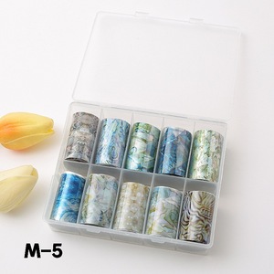 4x100cm Feuilles de transfert 3D pour ongles, motif ciel étoilé laser punk, autocollants en plastique pour nail art, pour manucure DIY - Product Image 3