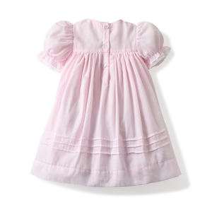 Robe d'été pour filles, motif floral imprimé, manches courtes, coupe trapèze, écologique, respirante, OEM ODM, nouvelle collection. - Product Image 2