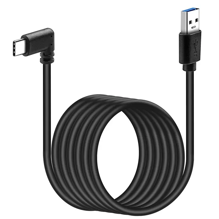 Meilleures ventes 5M 16.5FT vapeur VR couverture Lien Câble USB 3.1 Type C 90 degré ange Câble pour oculus quête 2