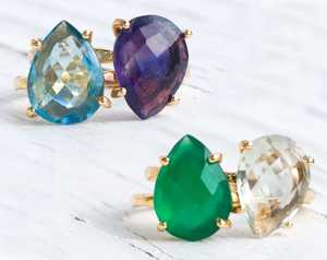 92.5สเตอร์ลิงเงินคลาสสิกเครื่องประดับชุบทองธรรมชาติควอตซ์สีน้ำตาลอัญมณีคุณภาพ AAA แหวนสวมนิ้วรูปทรงลูกแพร์ - Product Image 2