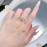 Bijoux de mode en gros, bague Hello Kitty en argent sterling 925 plaqué or