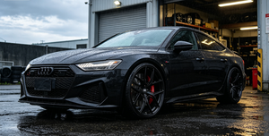 Jantes en alliage Flow Formed noir brillant à rayons fendus de 18, 19, 20, 21, 22, 23, 24 pouces pour M4, M5, S4, S5, S7, RS5, <span class=keywords><strong>RS7</strong></span>, AMG (pièces de rechange) - Product Image 3