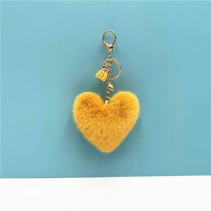 Gros pêche coeur pompons porte-clés gland mignon sac breloques pendentif amant cadeau coeur breloques porte-clés peluche pompons porte-clés - Product Image 4