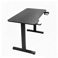 Bureau de jeu moderne en bois avec porte-gobelet et crochet pour casque, table d'ordinateur pour e-sport, idéal pour la salle de jeu à domicile