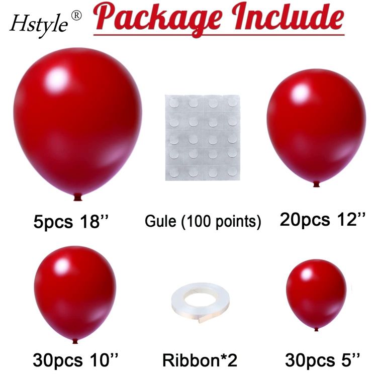 Palloncini Rossi Opachi 12 Pollici - 100 Pezzi Con Nastri, Per Feste E Decorazioni - Foto 8