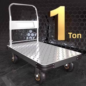 Heavy Duty Folding Utility Dolly Cart With 440 Lbs Capacity Silent Rubber Wheels Steel Frame For Office Furniture Transport Set - Product Image 2
