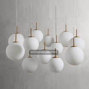<span class=keywords><strong>Lampadario</strong></span> Moderno Creativo a Sfera di Vetro Rotonda Illuminazione Pendente per Cucina e Ristorante <span class=keywords><strong>con</strong></span> Base per Lampadina E12 - Product Image 2