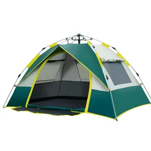 UPF 50 + 遮阳轻便简易设置便携式圆形家庭野营帐篷，适合3/4-5/6-8人