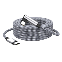 Câble de données USB en forme de L a vers Type C pour casque VR 5 à 7 mètres Charge rapide 5A Veste en nylon pour ordinateurs et appareils photo