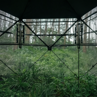 Tente de camping camouflage d'extérieur à cinq points, vision panoramique à 270 degrés, pour observation des oiseaux et chasse, pliable, imperméable, tissu CPAI-84