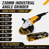 Meuleuse d'angle GSFixtop, 2600W 230mm, broche M22, 6500 tr/min, outil filaire AC robuste, découpe et meulage de métaux, interrupteur arrière, 220V