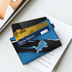 NFL Team Logo Card <b>Holder</b> – 3-Layer PU Leather Slim <b>Wallet</b>, Custom Print Available, Unisex Pocket Organizer - Product Image 2