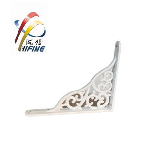 <span class=keywords><strong>Support</strong></span> d'étagère mural en <span class=keywords><strong>aluminium</strong></span> de 4 mm d'épaisseur, décoratif, blanc, en forme de L - Design à motifs roulés ornés - Product Image 1