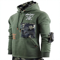 Ensemble sweat à capuche et pantalon cargo camouflage personnalisé pour homme, style hip-hop, avec broderie de patchs et poches camouflage, fabricant d'origine