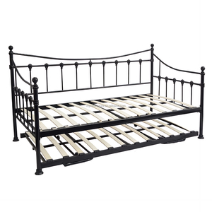 Venta caliente moderno doble <span class=keywords><strong>cama</strong></span> de Metal <span class=keywords><strong>ruedas</strong></span> 3 pies <span class=keywords><strong>cama</strong></span> individual convertible día litera Modular marco extensible dormitorio refrigeración bebés - Product Image 2