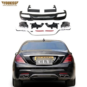 Difusor genuino para <span class=keywords><strong>Mercedes</strong></span> Clase S W222 <span class=keywords><strong>2018</strong></span> + Facelift S63 <span class=keywords><strong>AMG</strong></span> S65 <span class=keywords><strong>AMG</strong></span>, labio trasero, puntas de tubo de escape - Product Image 1