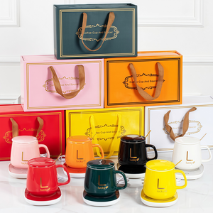 Caja <span class=keywords><strong>de</strong></span> Regalo Personalizada Smart 55 ° Taza Termostática C y Set <span class=keywords><strong>de</strong></span> Posavasos Calentador Eléctrico <span class=keywords><strong>de</strong></span> Cerámica para Café, Ideal para Regalos Publicitarios - Product Image 1