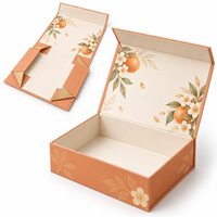 Boîte cadeau magnétique pliable personnalisée avec impression florale douce pour l'emballage de produits de boulangerie, de desserts, de bougies, de produits de beauté haut de gamme