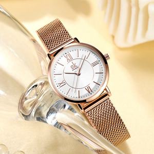 Montre SHENGKE 0188 à quartz avec cadran en verre, bracelet en acier inoxydable, petite, cadeau commémoratif simple et luxueux pour les étudiants - Product Image 6