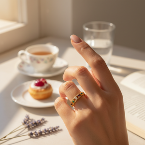 Mix Stone Band <b>Ring</b> <b>Thin</b> Design Wholesale Turkish 925 Sterling Silver Handcrafted Jewelry Elegant Minimalist Tiny Jewellery - Product Image 3