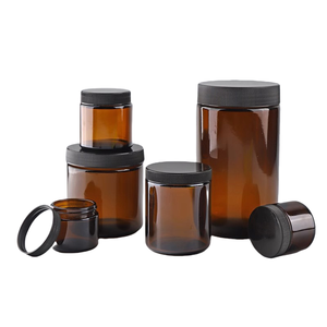 Frasco de Vidrio Ámbar de Boca Ancha con Tapa para Almacenamiento de Velas y Cosméticos, 5ml 15ml 30ml 50ml 60ml 100ml 270ml 500ml - Product Image 1