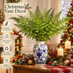 Foglie di Felce Artificiali in PE, Decorazioni Floreali per Matrimoni, Casa, Vasi, Pareti, Natale, Fornitore OEM ODM - Product Image 3