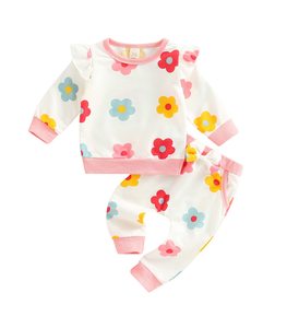 Vente de gros Ensemble barboteuse et pantalon à manches longues et à volants pour <span class=keywords><strong>bébé</strong></span> fille - Product Image 3