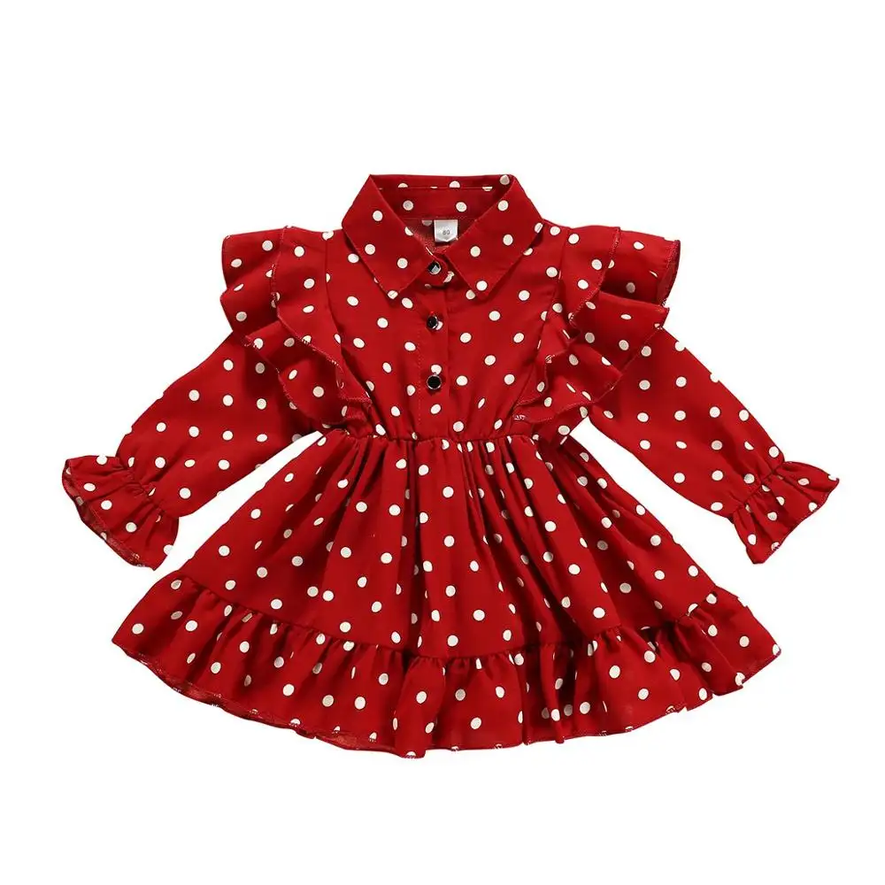 Toptan bahar sonbahar popüler kız fantezi şifon nokta elbise bebek çocuk giysileri uzun kollu rop çocuk rahat elbise
