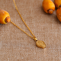 Collier pendentif chou mignon en acier inoxydable XY 1044 plaqué or 18 carats PVD, élégant, unique et étanche