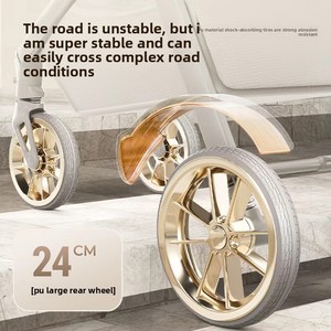 Cochecito de Aluminio Plegable de Alta Gama con Amortiguación en las Cuatro Ruedas, Reclinable en Dos Posiciones, Cómodo para Bebés de 0 a 3 Años - Product Image 5