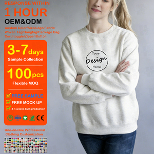 Suéter de Mujer al por Mayor de Alta Calidad, Holgado, con Bordado Personalizado, de Felpa Francesa, de Algodón de Peso Medio, con Cuello Redondo - Product Image 1