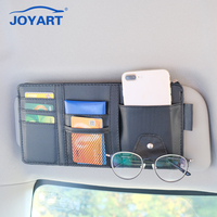 Porte-cartes et organiseur de pare-soleil de voiture en cuir PU, pochette de rangement pour lunettes de soleil, accessoires automobiles