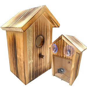 Fabriek Groothandel Natuurlijke Houten Dennenvinken Zangvogels <span class=keywords><strong>Frame</strong></span> Buiten Ophangen Vogelhuisje Bulk Met Zuignappen - Product Image 1