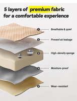 Matelas pneumatique de camping individuel avec pompe à pied intégrée, 190*63*5cm, tapis de couchage gonflable ultraléger